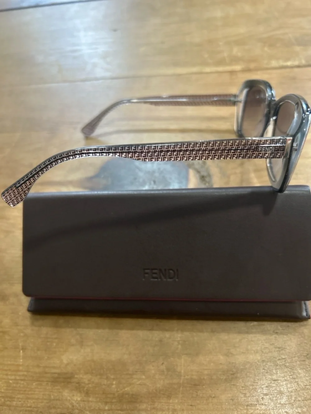 Fendi FF0002/S Brown Square Sunglasses | Logo Print Arms | 62-18-140